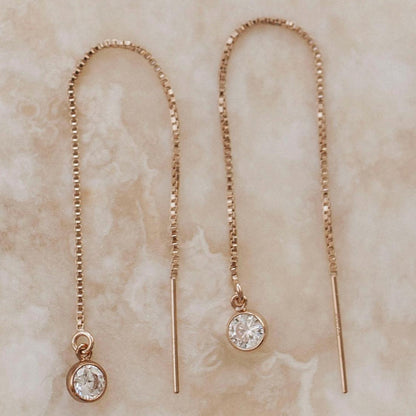 Rose Gold Sparkle Threader Earrings