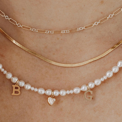 Everly Pearl Initial Necklace