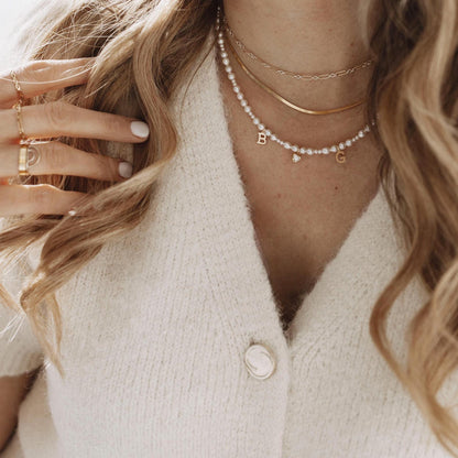 Everly Pearl Initial Necklace