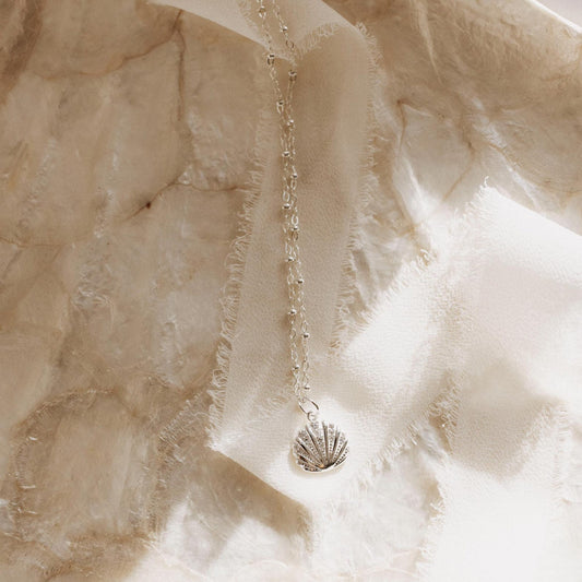 Silver Tide Shell Necklace