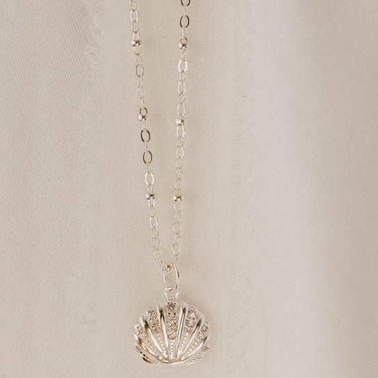 Silver Tide Shell Necklace