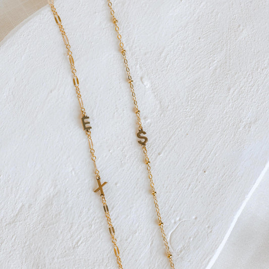 Gold Minimal Letter Necklace