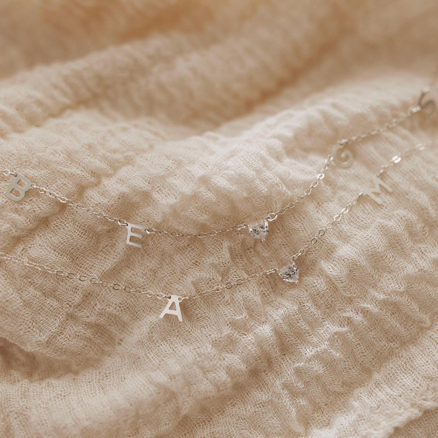 Silver Sparkle Initial Necklace