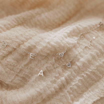 Silver Sparkle Initial Necklace