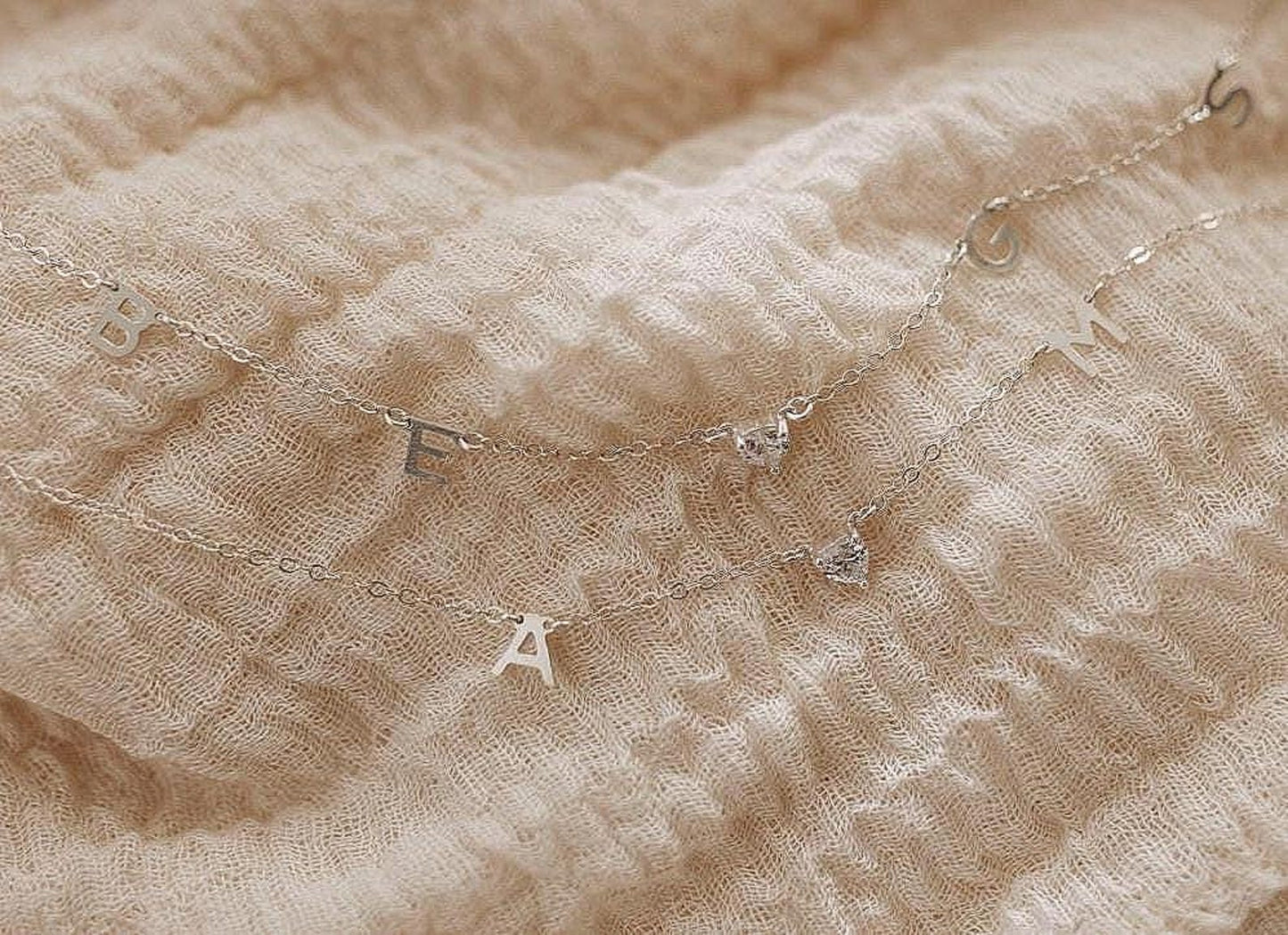Silver Sparkle Initial Necklace