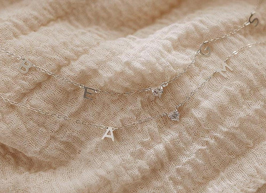 Silver Sparkle Initial Necklace