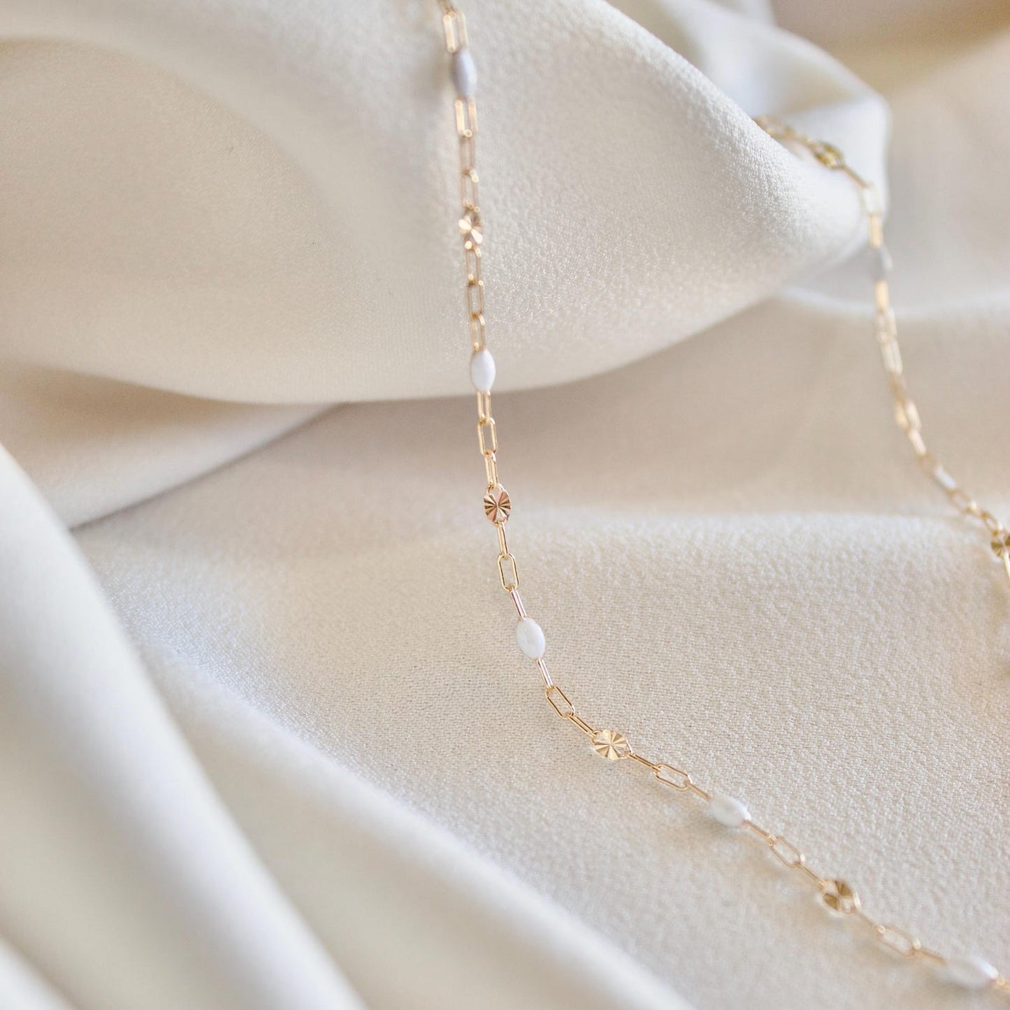 White Starlit Enamel Necklace