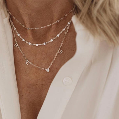 Silver Sparkle Initial Necklace