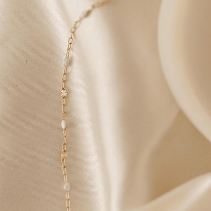 White Starlit Enamel Necklace