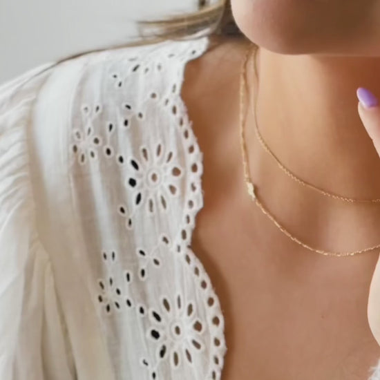Dainty Sideways Saguaro Necklace