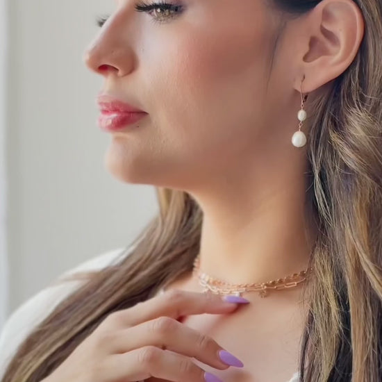 Pearl Leverback Earrings