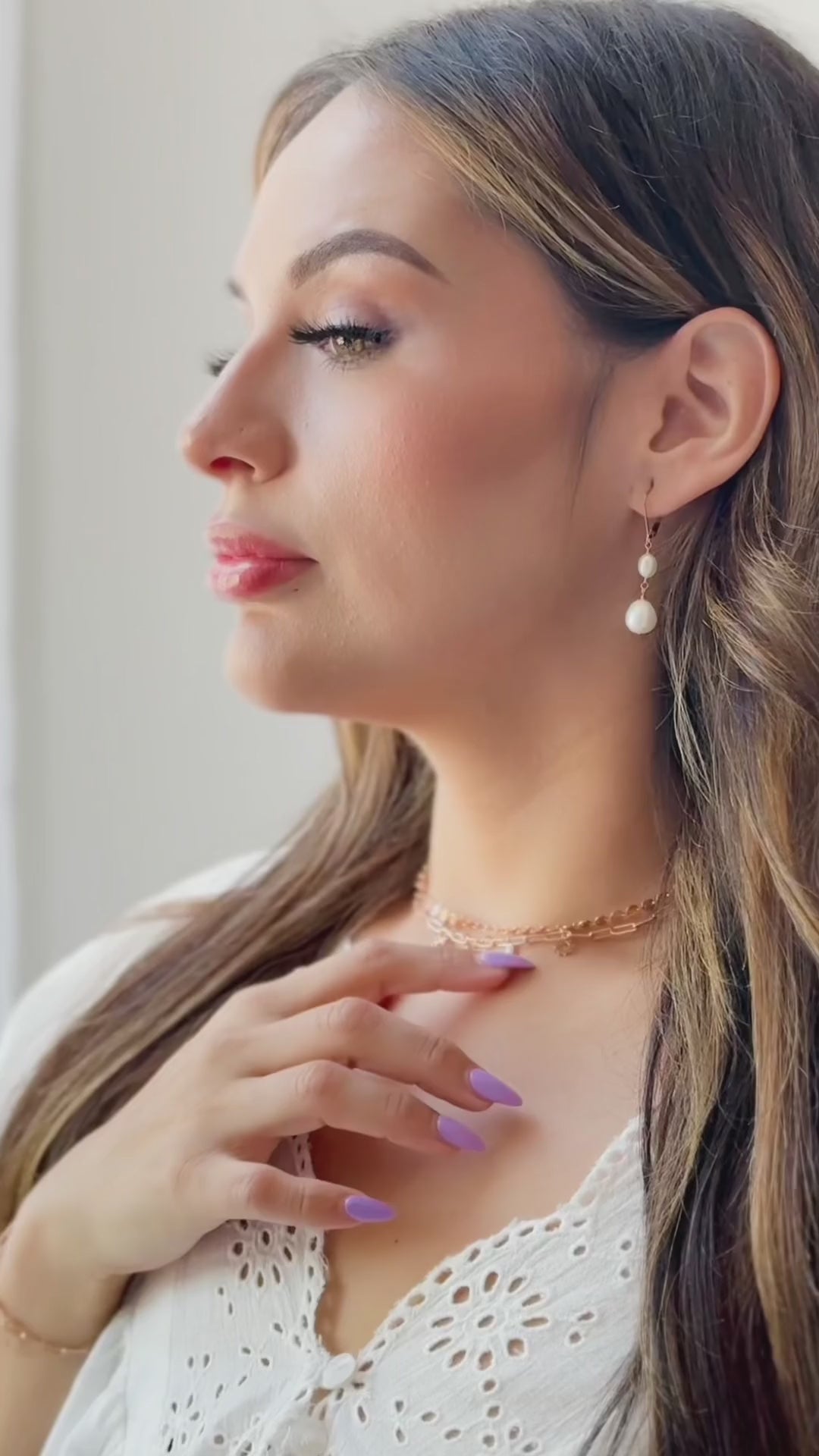 Pearl Leverback Earrings