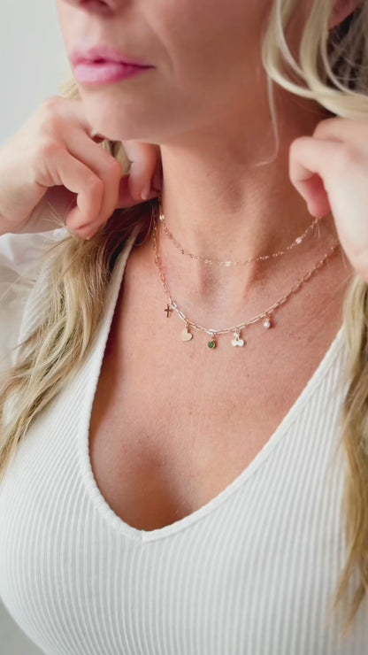 rose gold charm necklace