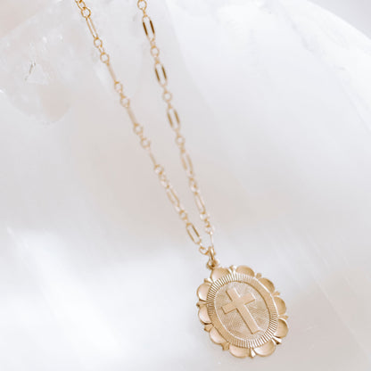 Round Cross Necklace
