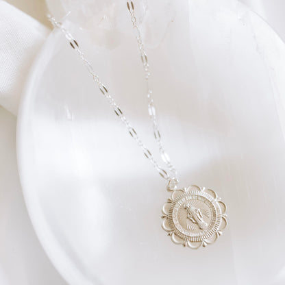 Sterling Silver Mary Necklace