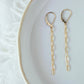 Gold Paperclip Leverback Earrings