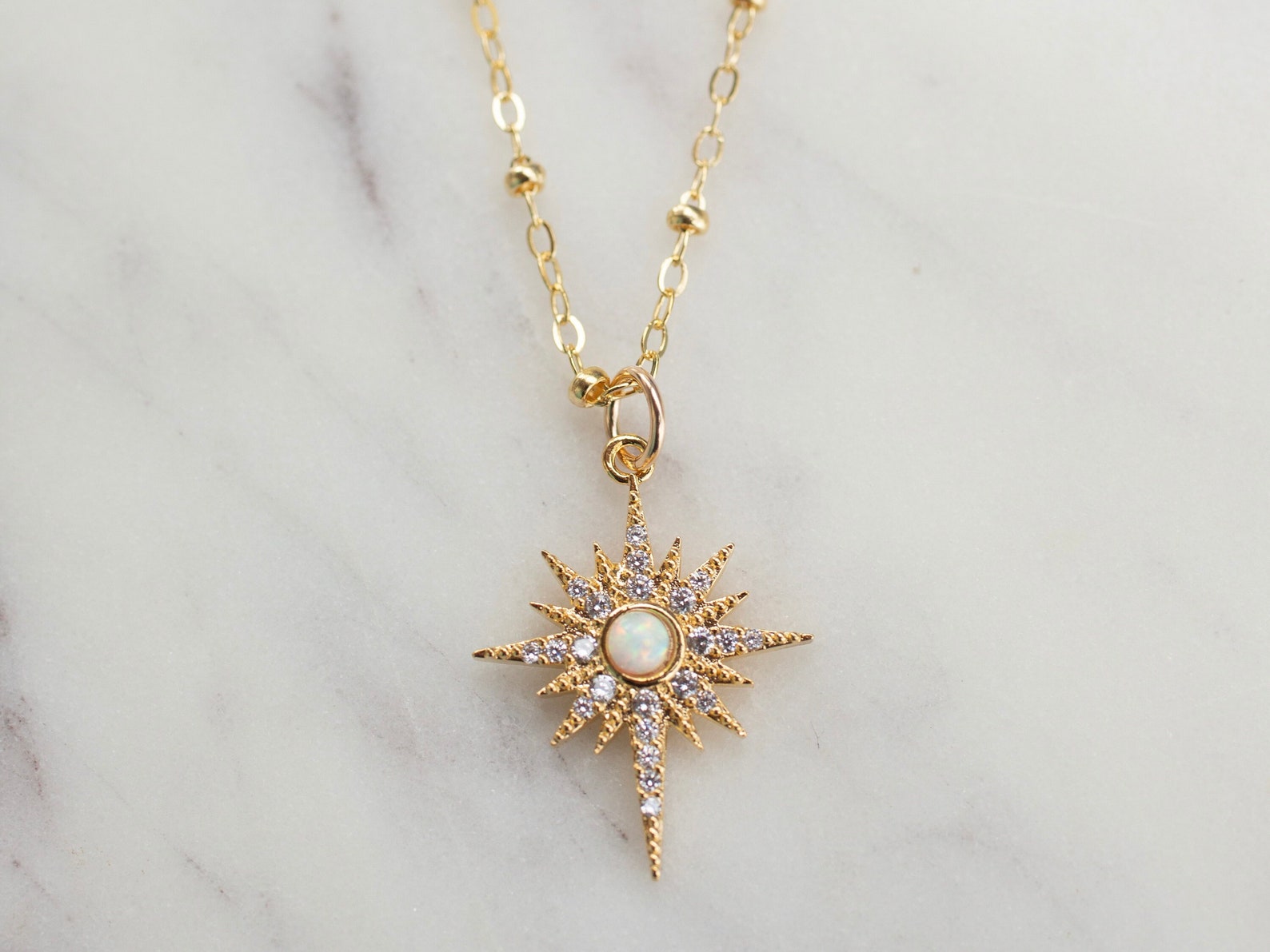 14k Gold Stardust Necklace