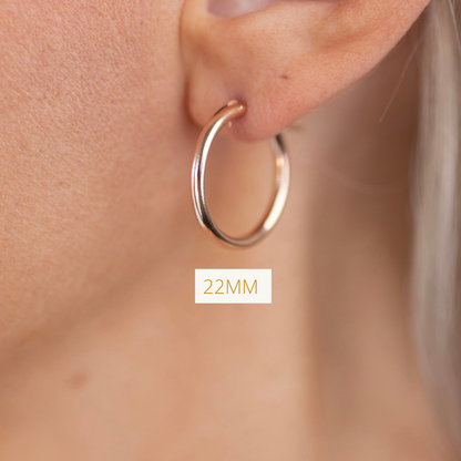 14k rose gold hoop earrings