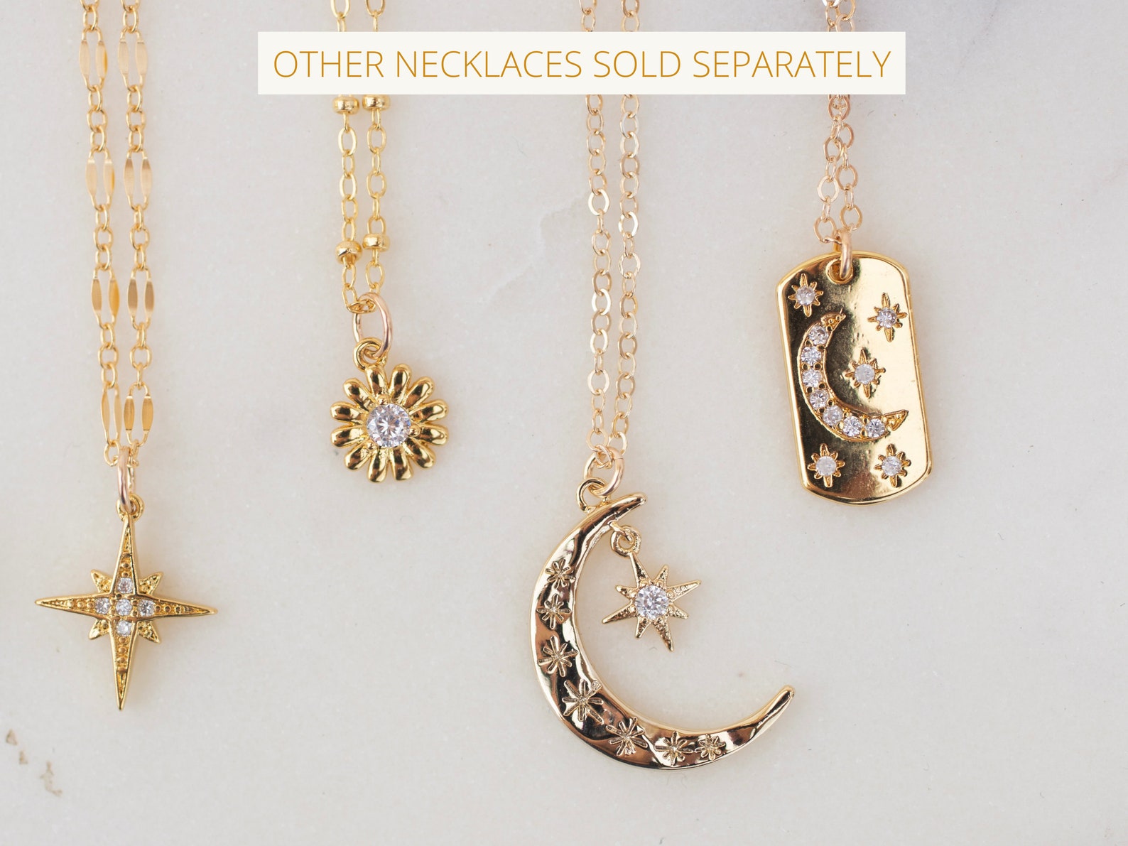14k crescent moon necklace