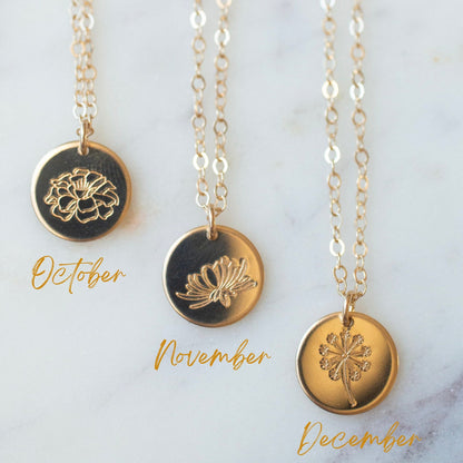 Birth Flower Necklace For Women