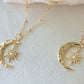 Crescent Starburst Necklace | Starburst Gold Necklace