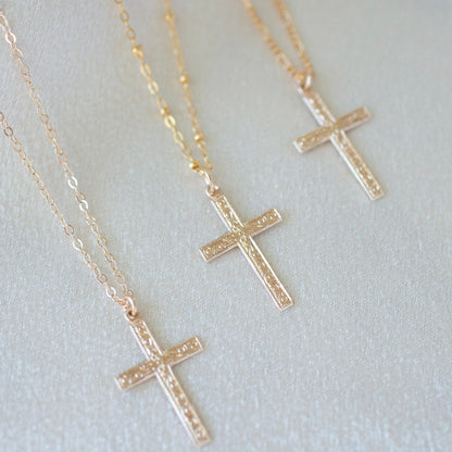 Floral Cross Necklace