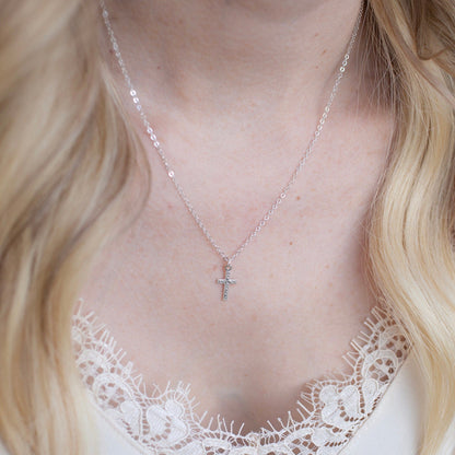 Silver Tiny Cross Necklace
