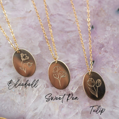 Gold Flower Necklace With Chain 