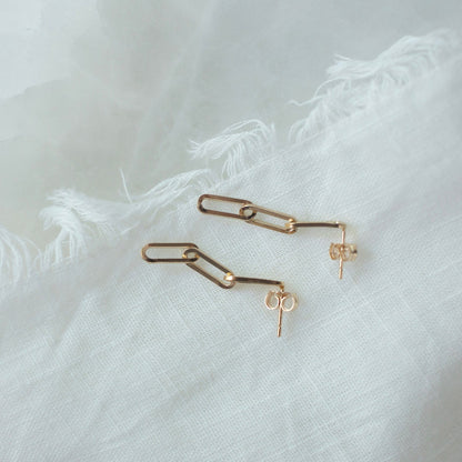 Gold Paperclip Earrings