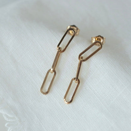 Gold Paperclip Earrings