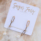 Gold Paperclip Pearl Earrings
