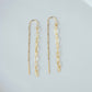 Gold Paperclip Threader Earrings