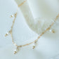 Gold Pearl Droplets Necklace