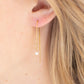 Gold Pearl Threader Earrings