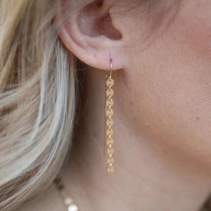 Gold Poppy Threader Earrings