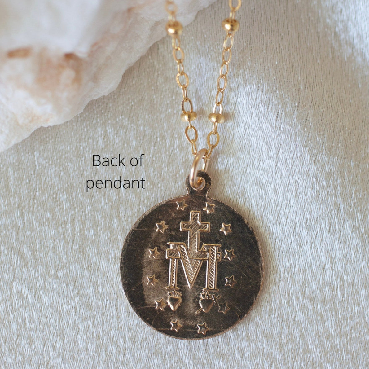 Gold Round Mary Necklace