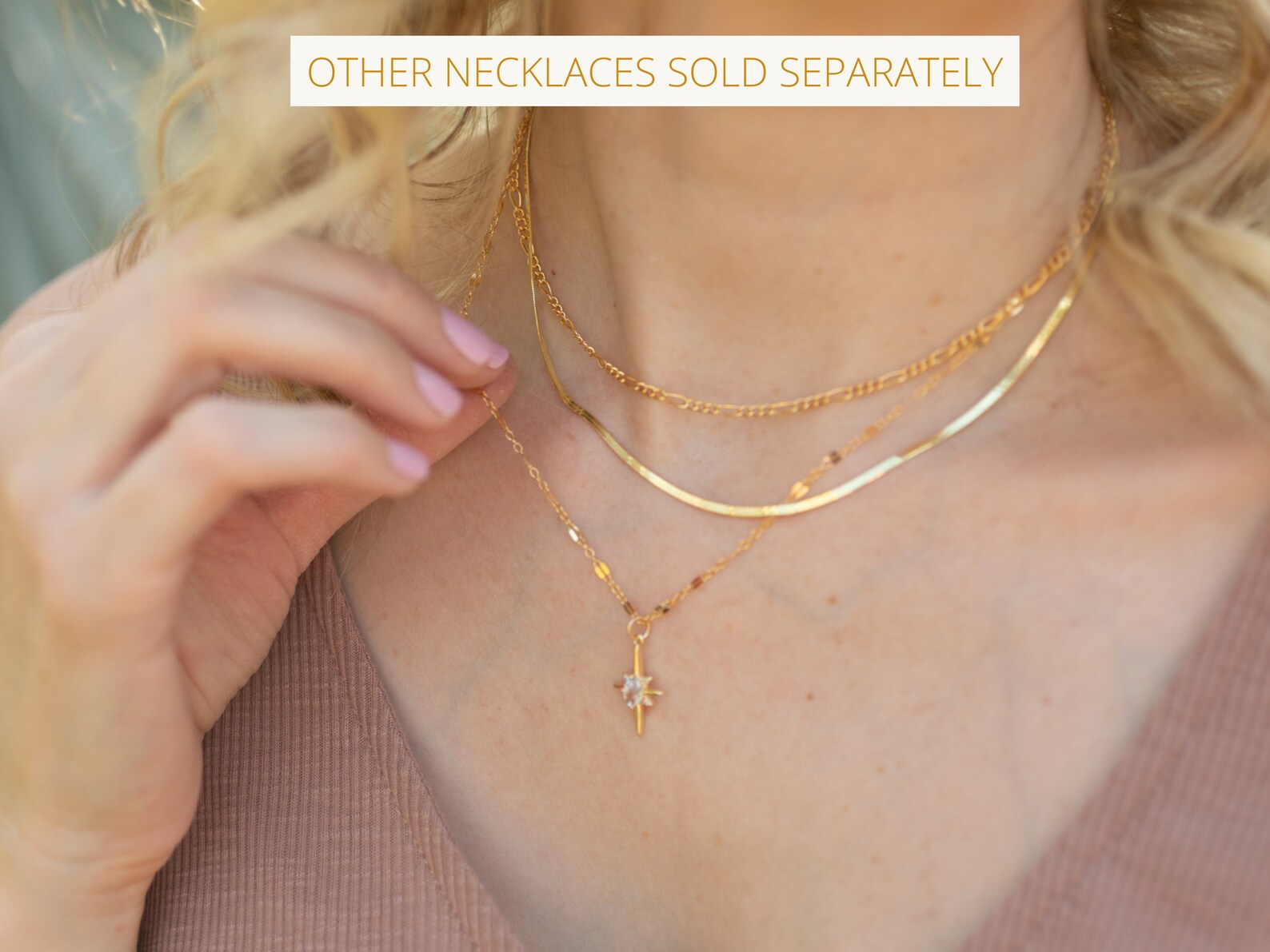 Gold Small Herringbone Necklace