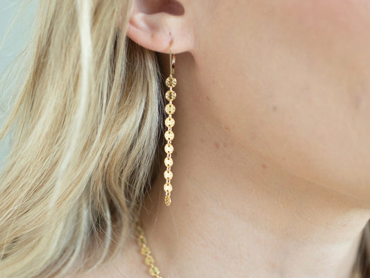 Hammered Poppy Leverback Earrings