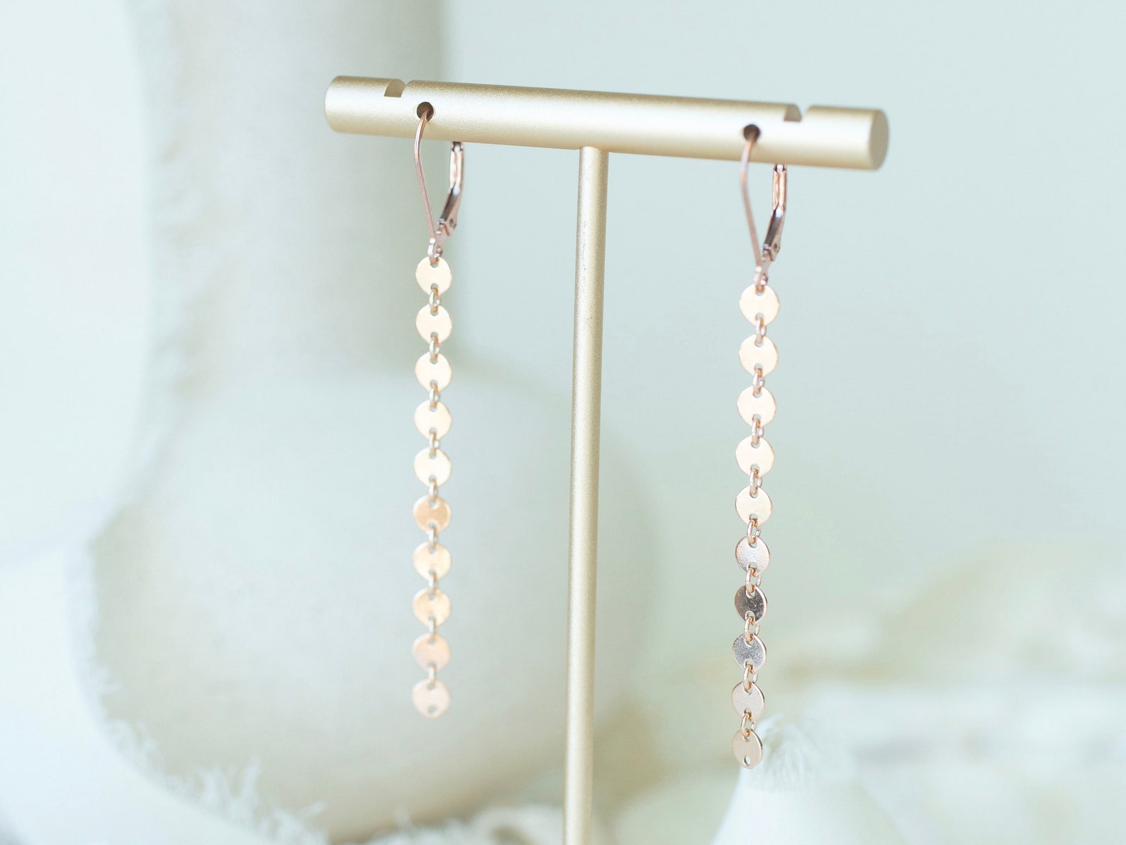 Rose Gold Poppy Leverback Earrings