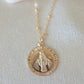 Gold Round Mary Necklace