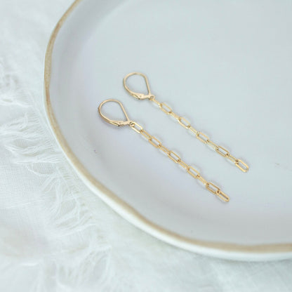 Paperclip Leverback Earrings