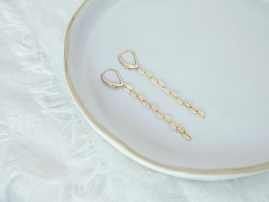 Paperclip Leverback Earrings