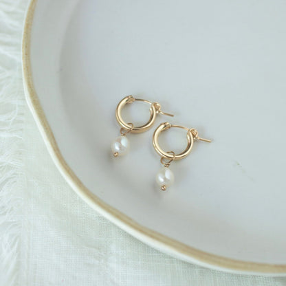 Pearl Hoops Gold