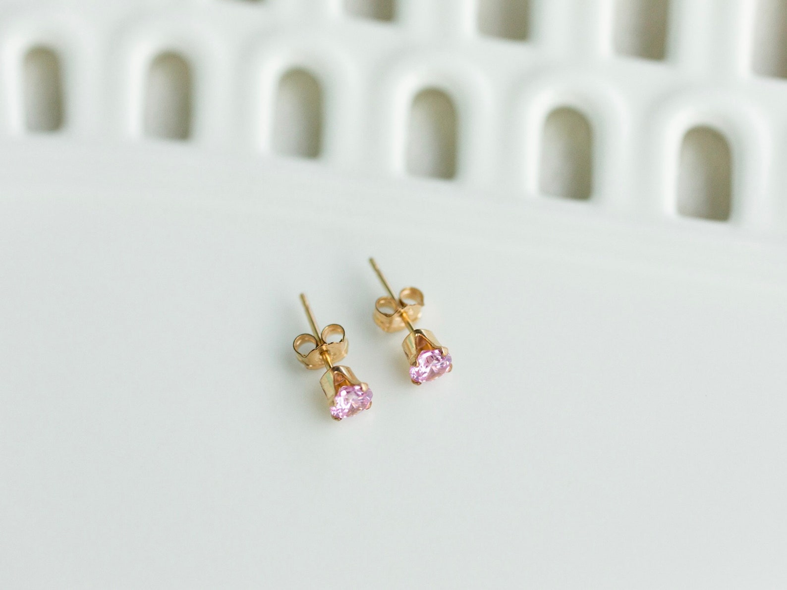 Pink Stud Earrings