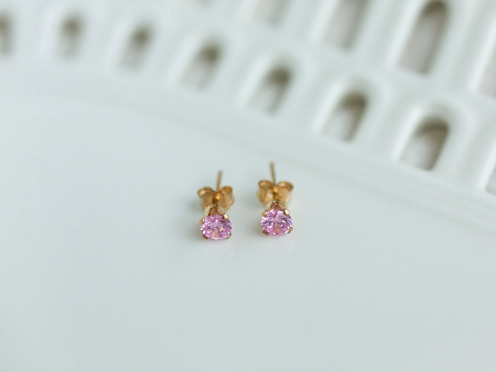 Pink Stud Earrings