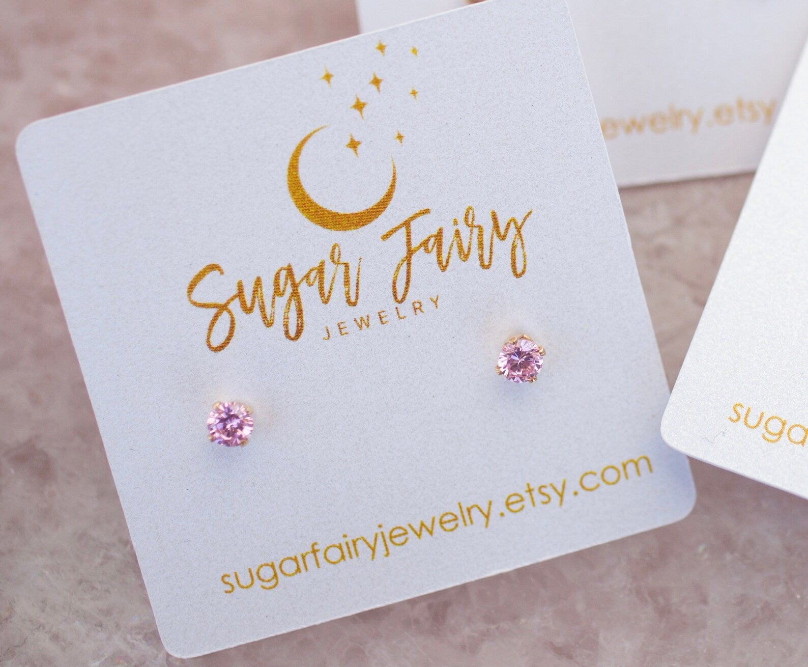 Pink Stud Earrings
