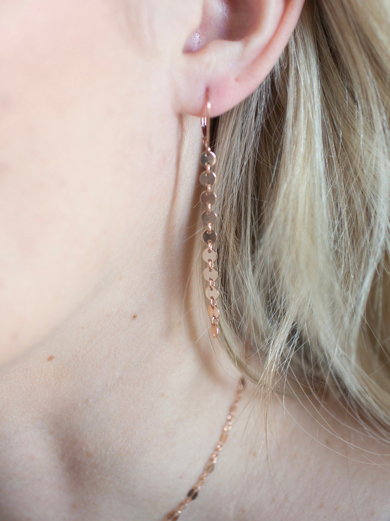Rose Gold Poppy Leverback Earrings