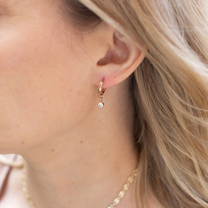 Rose Gold Classic Sparkle Hoops Gold 