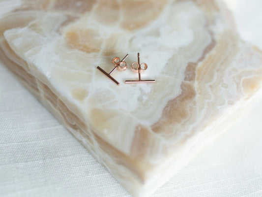 Rose Gold Line Earrings