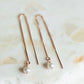 Rose Gold Pearl Threader Earrings